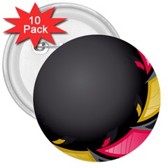 Hole Circle Line Red Yellow Black Gray 3  Buttons (10 Pack) 