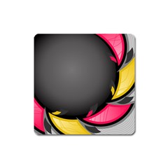 Hole Circle Line Red Yellow Black Gray Square Magnet