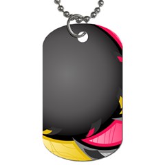 Hole Circle Line Red Yellow Black Gray Dog Tag (two Sides) by Mariart