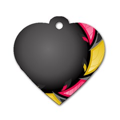 Hole Circle Line Red Yellow Black Gray Dog Tag Heart (two Sides) by Mariart