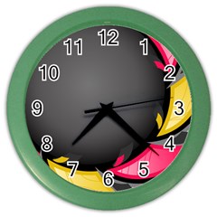 Hole Circle Line Red Yellow Black Gray Color Wall Clocks by Mariart