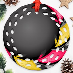 Hole Circle Line Red Yellow Black Gray Ornament (round Filigree) by Mariart