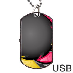 Hole Circle Line Red Yellow Black Gray Dog Tag Usb Flash (one Side) by Mariart