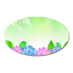 Fruit Flower Leaf Oval Magnet by Mariart