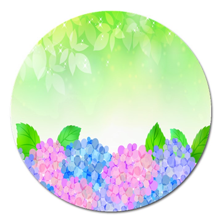 Fruit Flower Leaf Magnet 5  (Round)