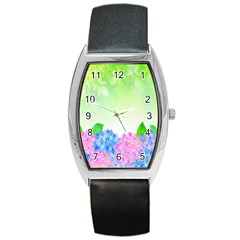 Fruit Flower Leaf Barrel Style Metal Watch by Mariart