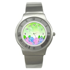 Fruit Flower Leaf Stainless Steel Watch by Mariart