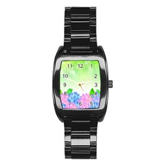 Fruit Flower Leaf Stainless Steel Barrel Watch by Mariart