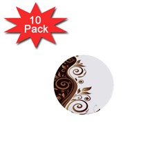 Leaf Brown Butterfly 1  Mini Buttons (10 Pack) 