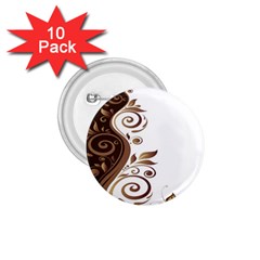 Leaf Brown Butterfly 1 75  Buttons (10 Pack) by Mariart