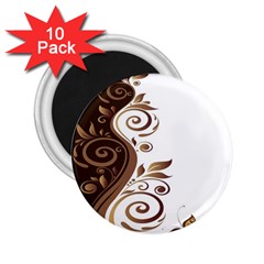 Leaf Brown Butterfly 2 25  Magnets (10 Pack) 