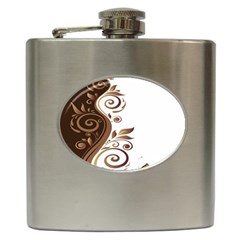 Leaf Brown Butterfly Hip Flask (6 Oz) by Mariart