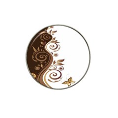 Leaf Brown Butterfly Hat Clip Ball Marker (4 Pack) by Mariart