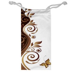 Leaf Brown Butterfly Jewelry Bag by Mariart