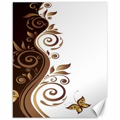 Leaf Brown Butterfly Canvas 16  X 20   by Mariart