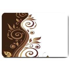 Leaf Brown Butterfly Large Doormat  by Mariart