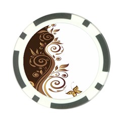 Leaf Brown Butterfly Poker Chip Card Guard by Mariart