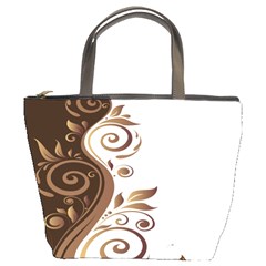 Leaf Brown Butterfly Bucket Bags by Mariart