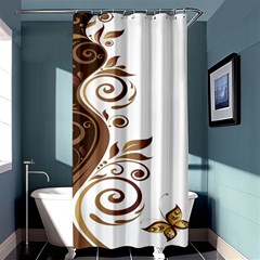 Leaf Brown Butterfly Shower Curtain 36  X 72  (stall)  by Mariart