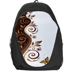 Leaf Brown Butterfly Backpack Bag by Mariart