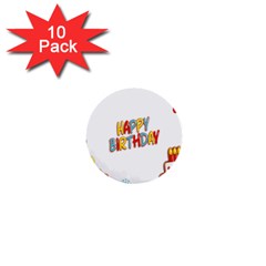 Happy Birthday 1  Mini Buttons (10 Pack)  by Mariart