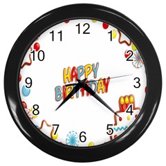 Happy Birthday Wall Clocks (black) by Mariart