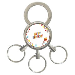 Happy Birthday 3-ring Key Chains by Mariart