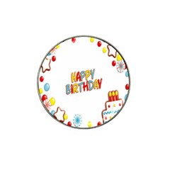 Happy Birthday Hat Clip Ball Marker (4 Pack) by Mariart