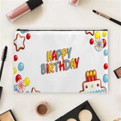 Happy Birthday Cosmetic Bag (large)  by Mariart