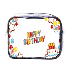 Happy Birthday Mini Toiletries Bags by Mariart