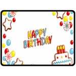 Happy Birthday Fleece Blanket (Large)  80 x60  Blanket Front