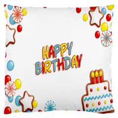 Happy Birthday Large Cushion Case (two Sides) by Mariart