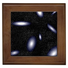 Galaxy Planet Space Star Light Polka Night Framed Tiles by Mariart