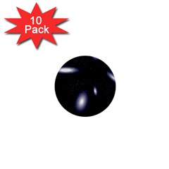 Galaxy Planet Space Star Light Polka Night 1  Mini Buttons (10 Pack) 