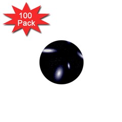 Galaxy Planet Space Star Light Polka Night 1  Mini Buttons (100 Pack)  by Mariart