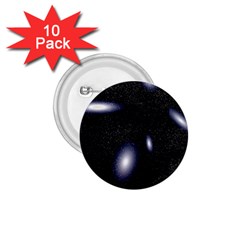 Galaxy Planet Space Star Light Polka Night 1 75  Buttons (10 Pack)