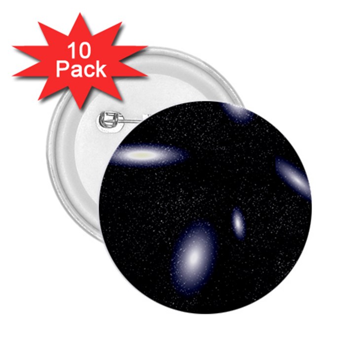 Galaxy Planet Space Star Light Polka Night 2.25  Buttons (10 pack) 