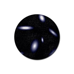 Galaxy Planet Space Star Light Polka Night Rubber Round Coaster (4 Pack)  by Mariart