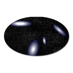 Galaxy Planet Space Star Light Polka Night Oval Magnet by Mariart