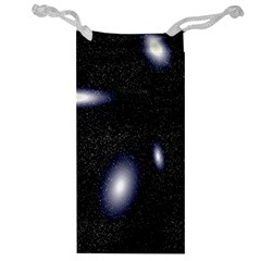 Galaxy Planet Space Star Light Polka Night Jewelry Bag by Mariart