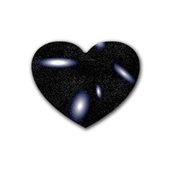 Galaxy Planet Space Star Light Polka Night Heart Coaster (4 Pack)  by Mariart