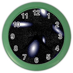 Galaxy Planet Space Star Light Polka Night Color Wall Clocks by Mariart