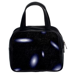 Galaxy Planet Space Star Light Polka Night Classic Handbags (2 Sides) by Mariart