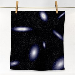 Galaxy Planet Space Star Light Polka Night Face Towel by Mariart