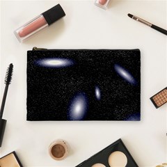 Galaxy Planet Space Star Light Polka Night Cosmetic Bag (medium)  by Mariart