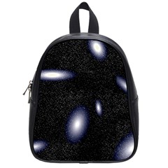 Galaxy Planet Space Star Light Polka Night School Bags (small)  by Mariart