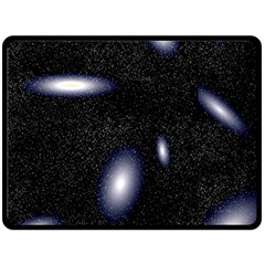 Galaxy Planet Space Star Light Polka Night Fleece Blanket (large)  by Mariart