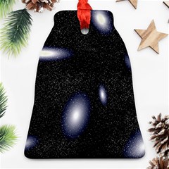 Galaxy Planet Space Star Light Polka Night Ornament (bell) by Mariart