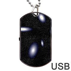 Galaxy Planet Space Star Light Polka Night Dog Tag Usb Flash (two Sides) by Mariart