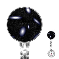 Galaxy Planet Space Star Light Polka Night Stainless Steel Nurses Watch by Mariart